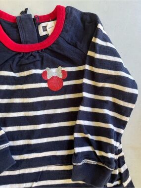 GAP Toddler Navy dress with Red Trim and pockets.